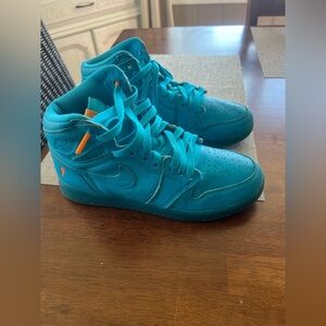 Nike Air Jordan Gatorade Lace Up Sneakers in Retro Blue.‎